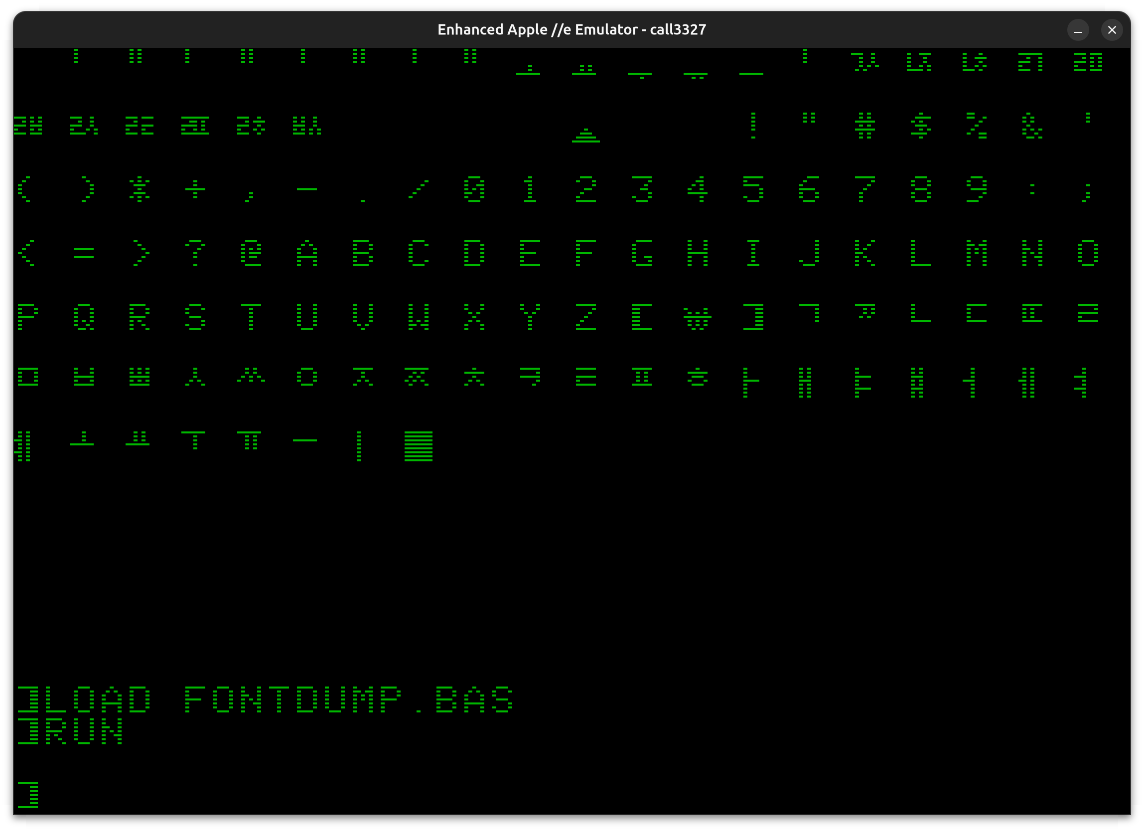 FONTDUMP 실행 화면